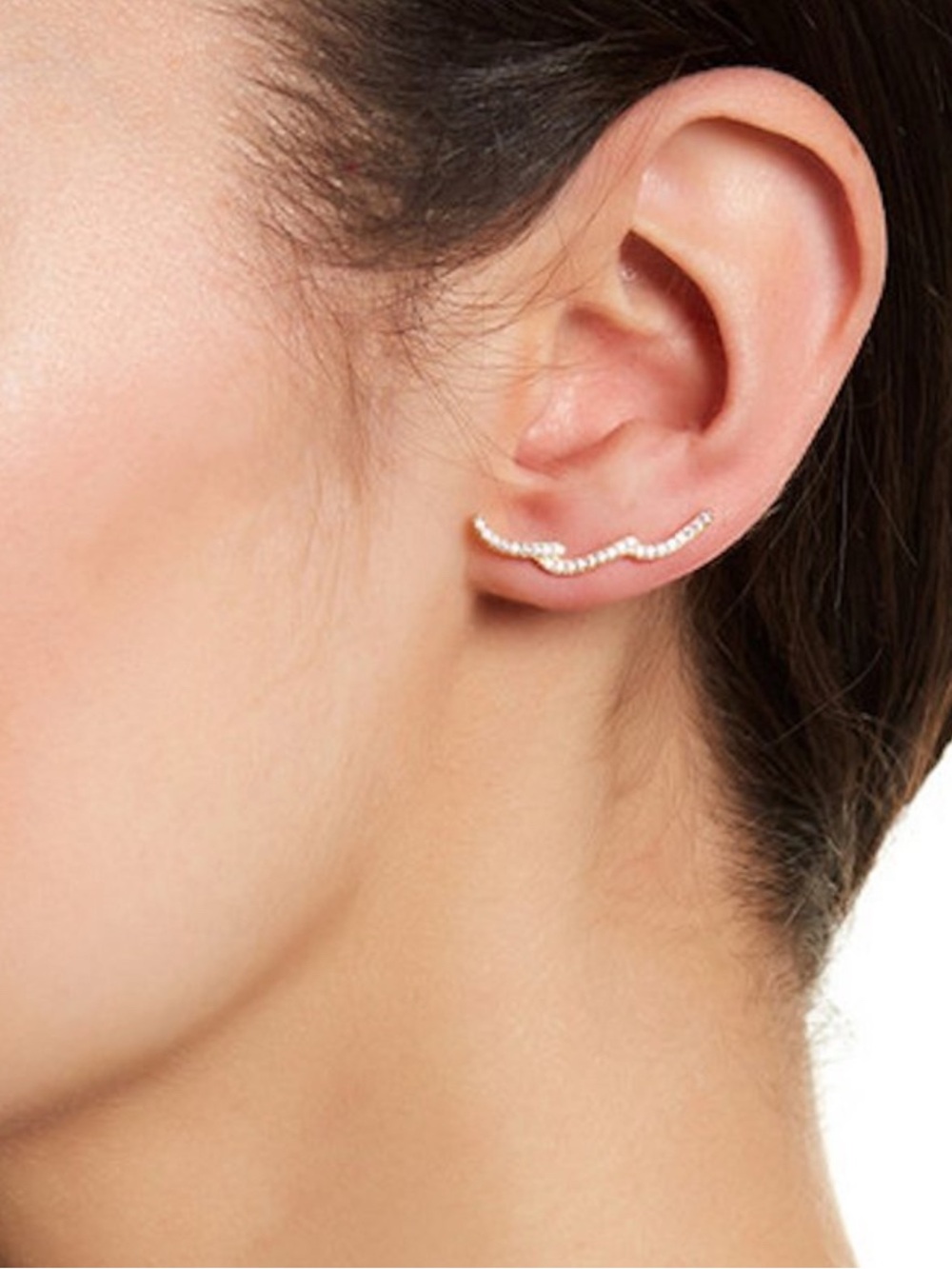 Adornia Silver Wave Ear Climbers - Women Jewelry Earrings FLAW